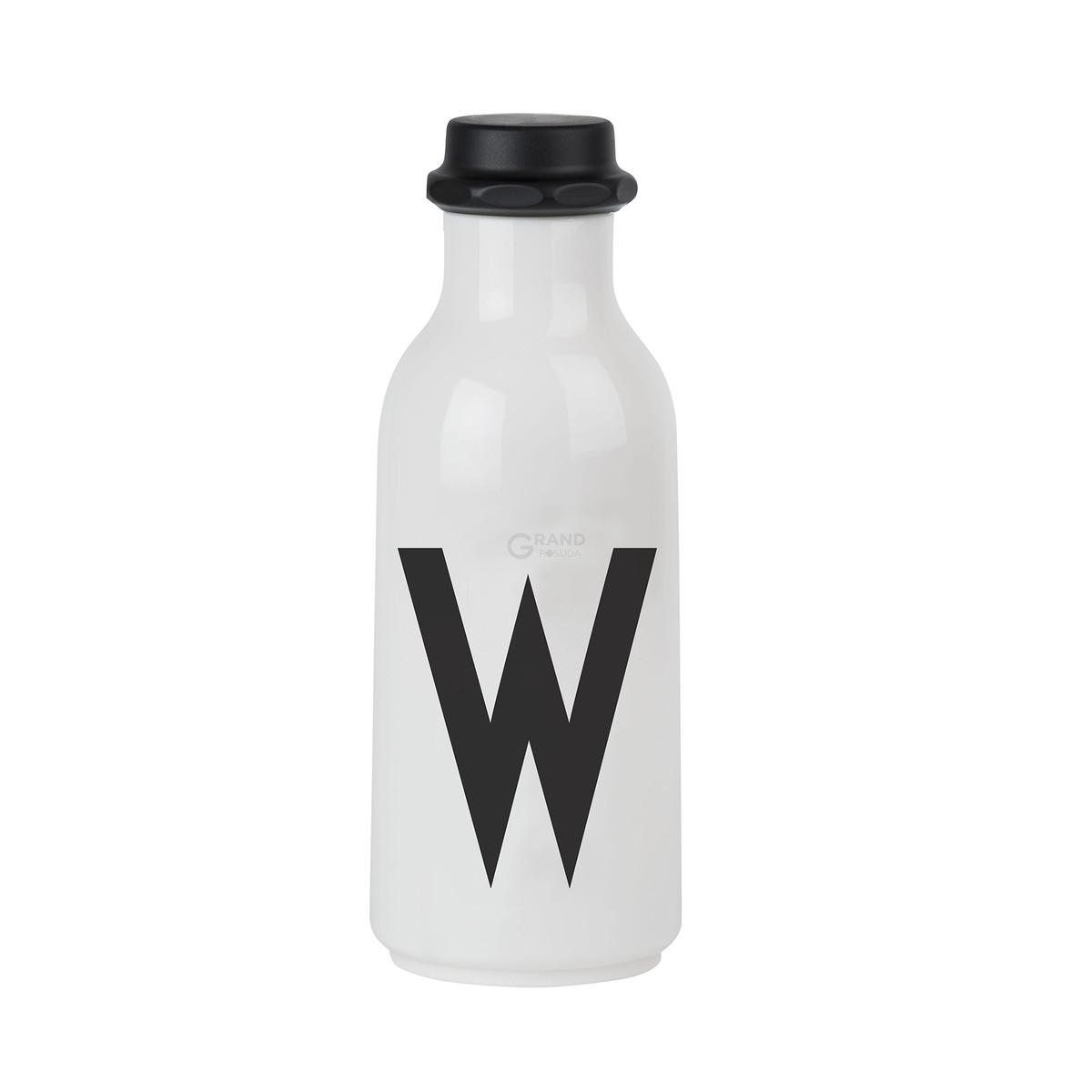 Design Letters Бутылка W 500 мл черно-белая Wasserflasche von A-Z | https://grandposuda.com.ua