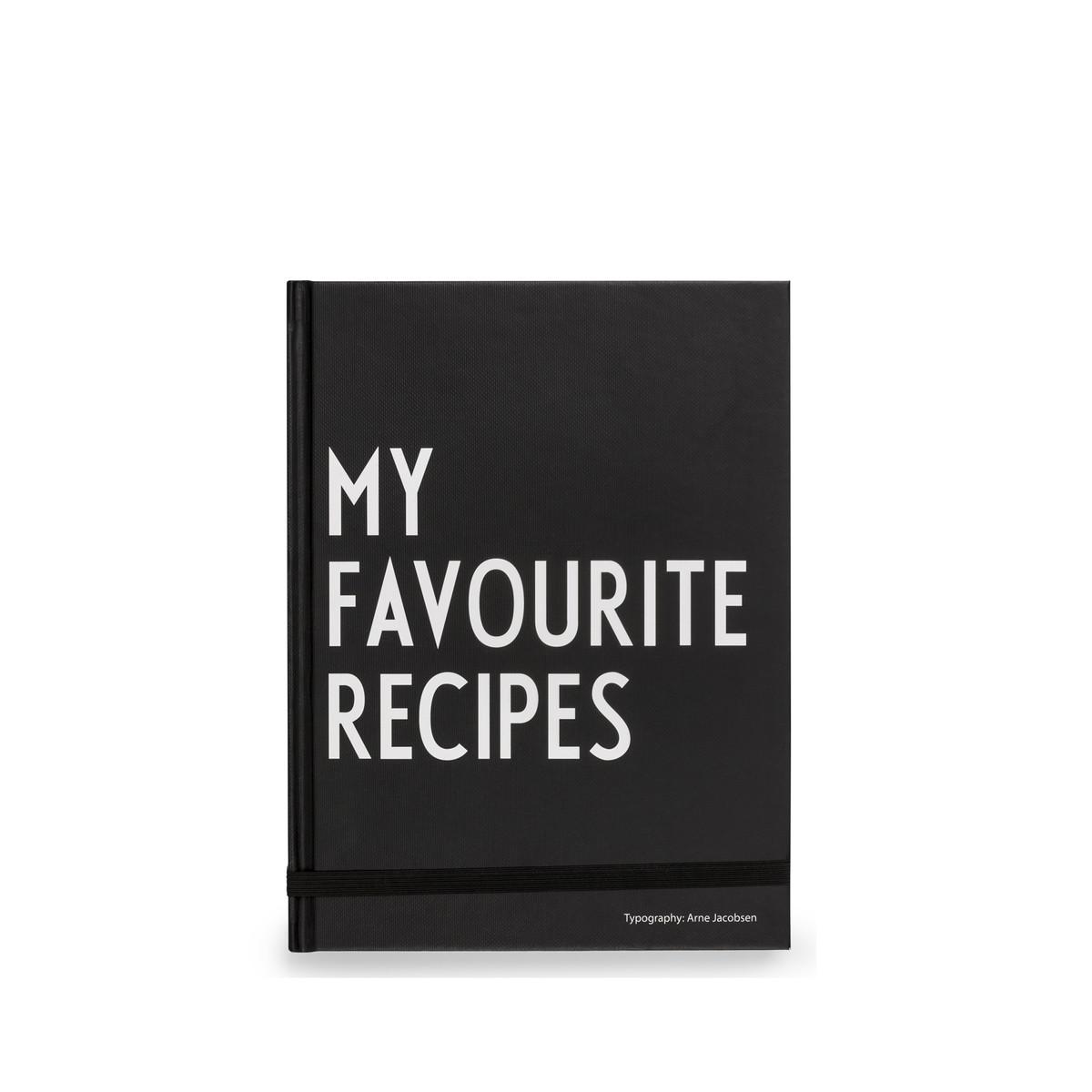 Design Letters Блокнот 2x24,5x18,5 см черно-белый My Favorite Recipes Buch | https://grandposuda.com.ua