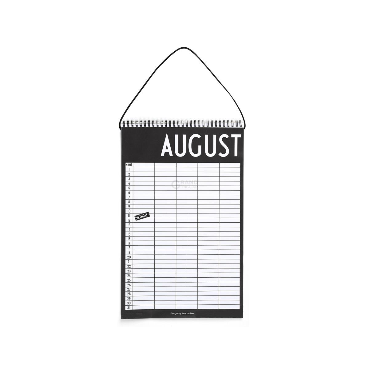 Design Letters Календарь 7x39x25 см черно-белый Monthly planner | https://grandposuda.com.ua