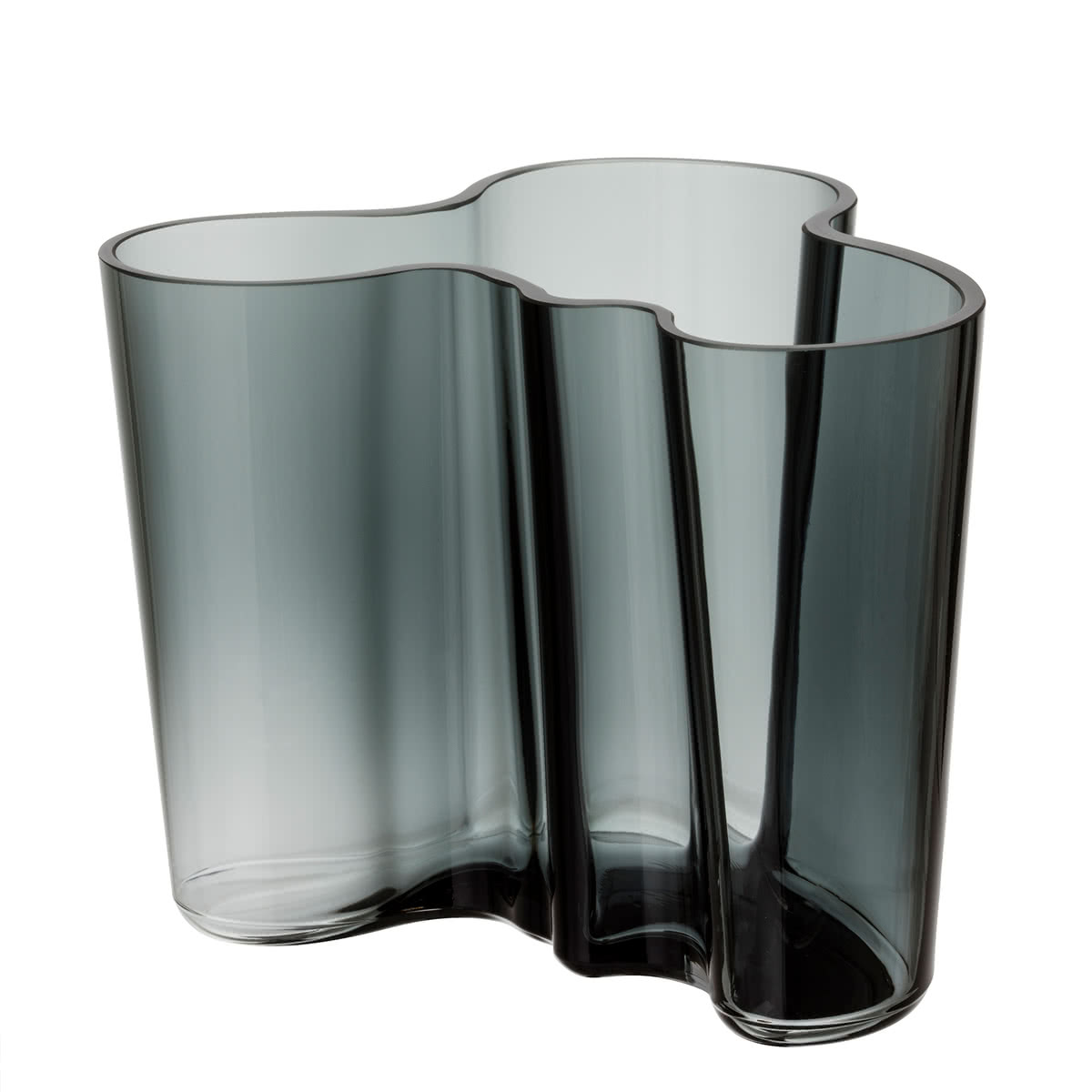 Iittala Ваза 12х15х12,5 см темно-серая Aalto | https://grandposuda.com.ua