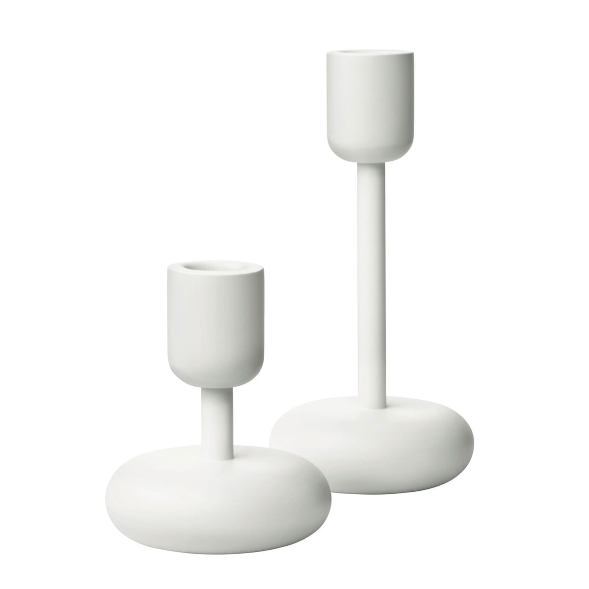 Iittala Набор подсвечников 10,7/18,3 см белых Nappula | https://grandposuda.com.ua