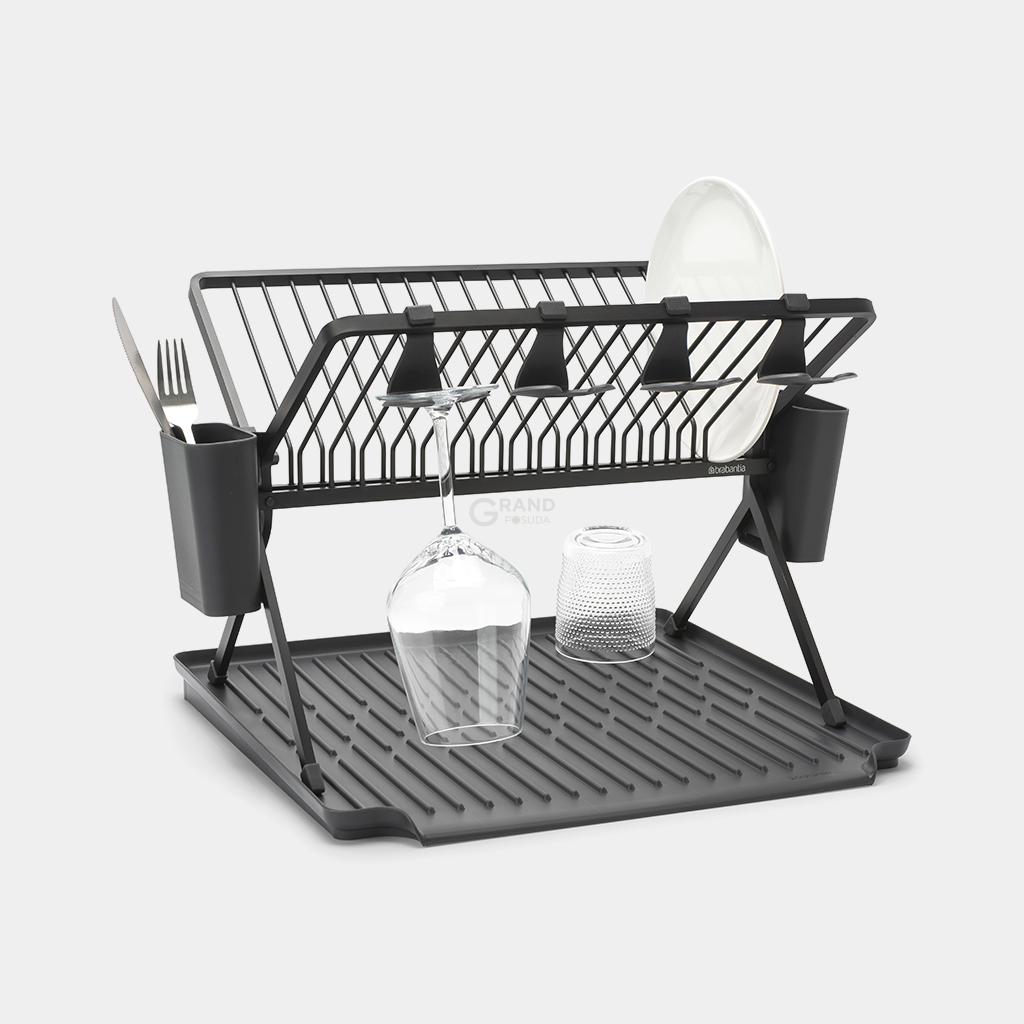 Brabantia Сушилка для посуды с крючками темно-серая матовая | https://grandposuda.com.ua
