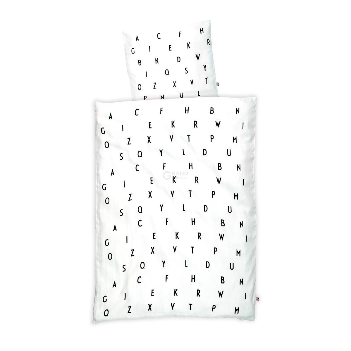 Design Letters Дитяча постільна білизна 100x40 см біле AJ Junior Bettwasche | https://grandposuda.com.ua