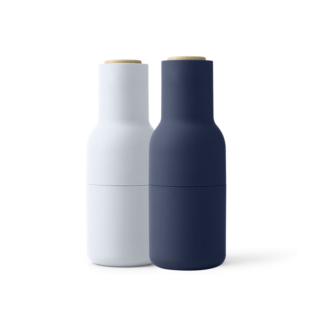 Набір перечниця + сільничка 20,5x8x8x8 см білий / синій Bottle Menu | https://grandposuda.com.ua