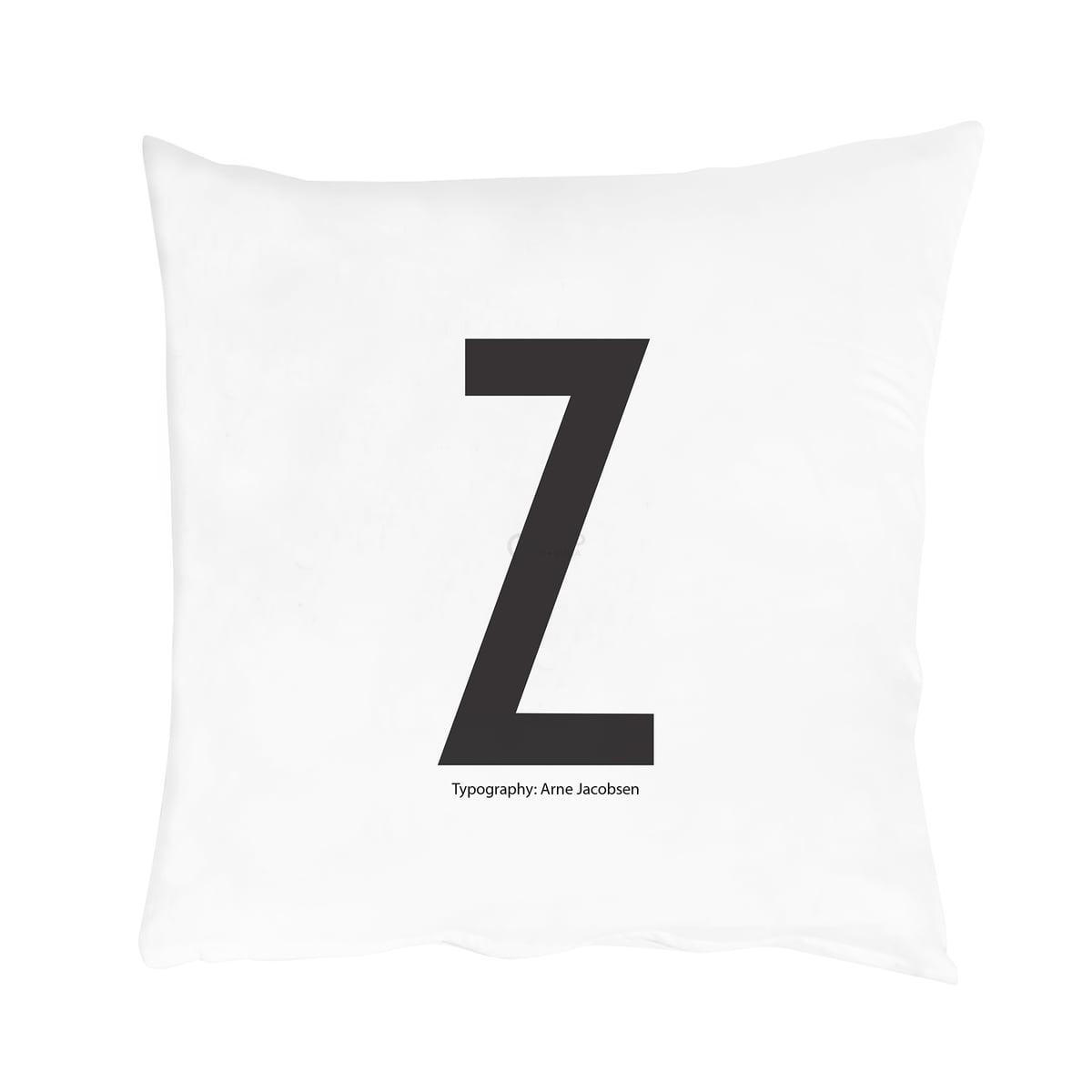 Design Letters Напірник Z 80x80 см чорно-біла Kissenbezug von A-Z | https://grandposuda.com.ua