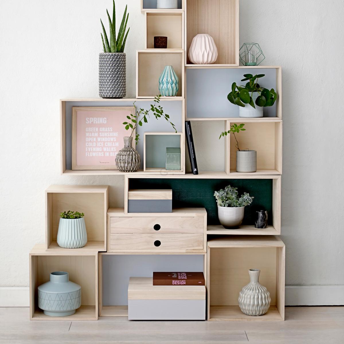 Bloomingville Ящики 13x25x35 см розовые HolzBoxen (4erSet) | https://grandposuda.com.ua