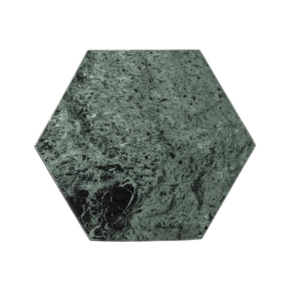 Bloomingville Подставка 1x30x30 см темно-зеленая Marmor-Platte Hexagon | https://grandposuda.com.ua
