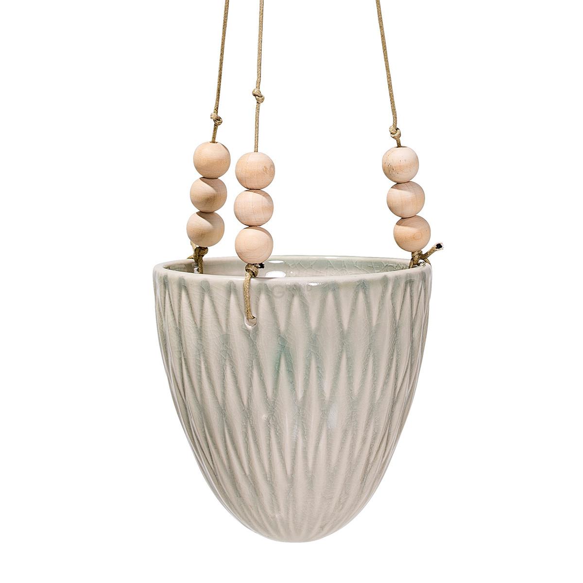 Bloomingville Висячая корзина 15x80x14 см серая Blumenampel | https://grandposuda.com.ua