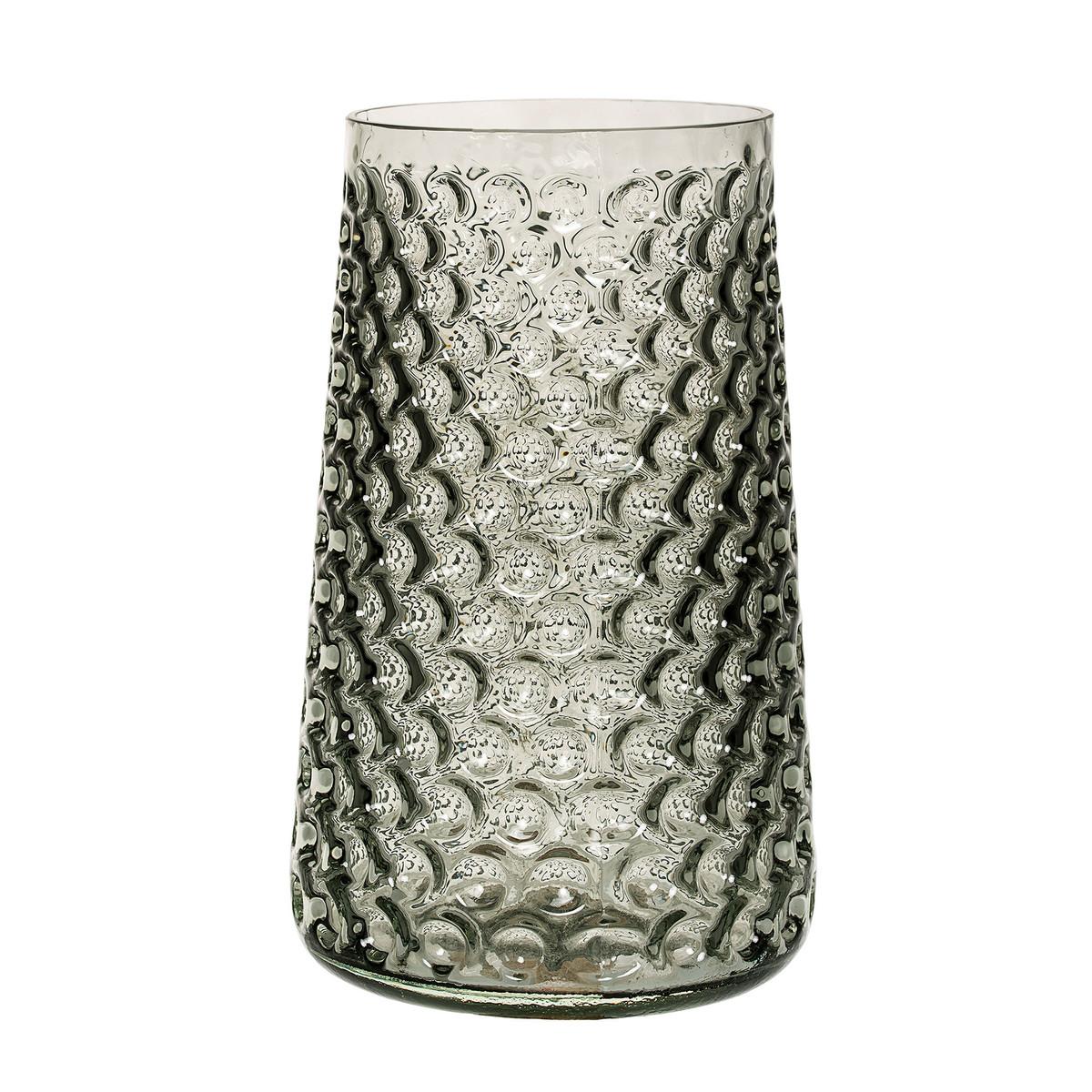 Bloomingville Ваза 30,5x18,5 см серая Glasvase 30cm | https://grandposuda.com.ua