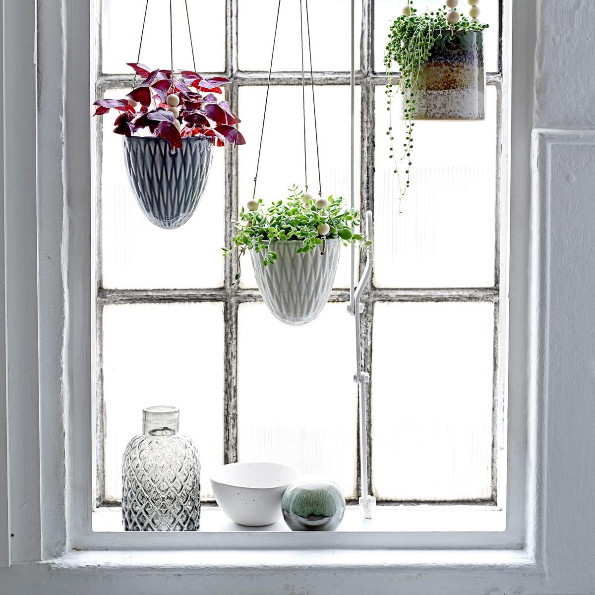 Bloomingville Висячая корзина 15x80x14 см серая Blumenampel | https://grandposuda.com.ua