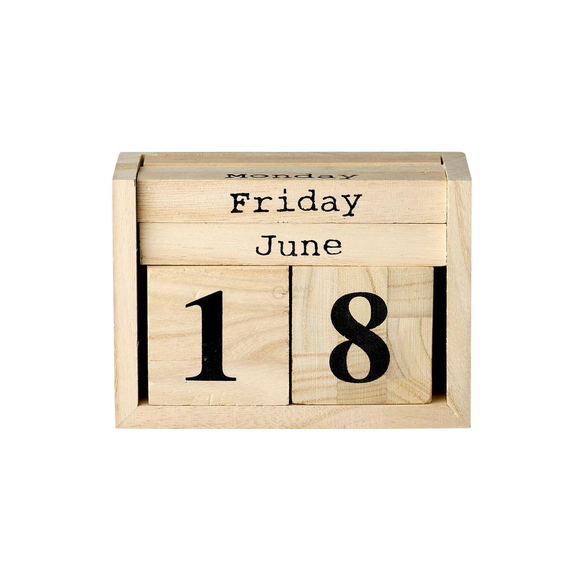 Bloomingville Настольный календарь 10x6,5x14 см коричневый Tischkalender | https://grandposuda.com.ua