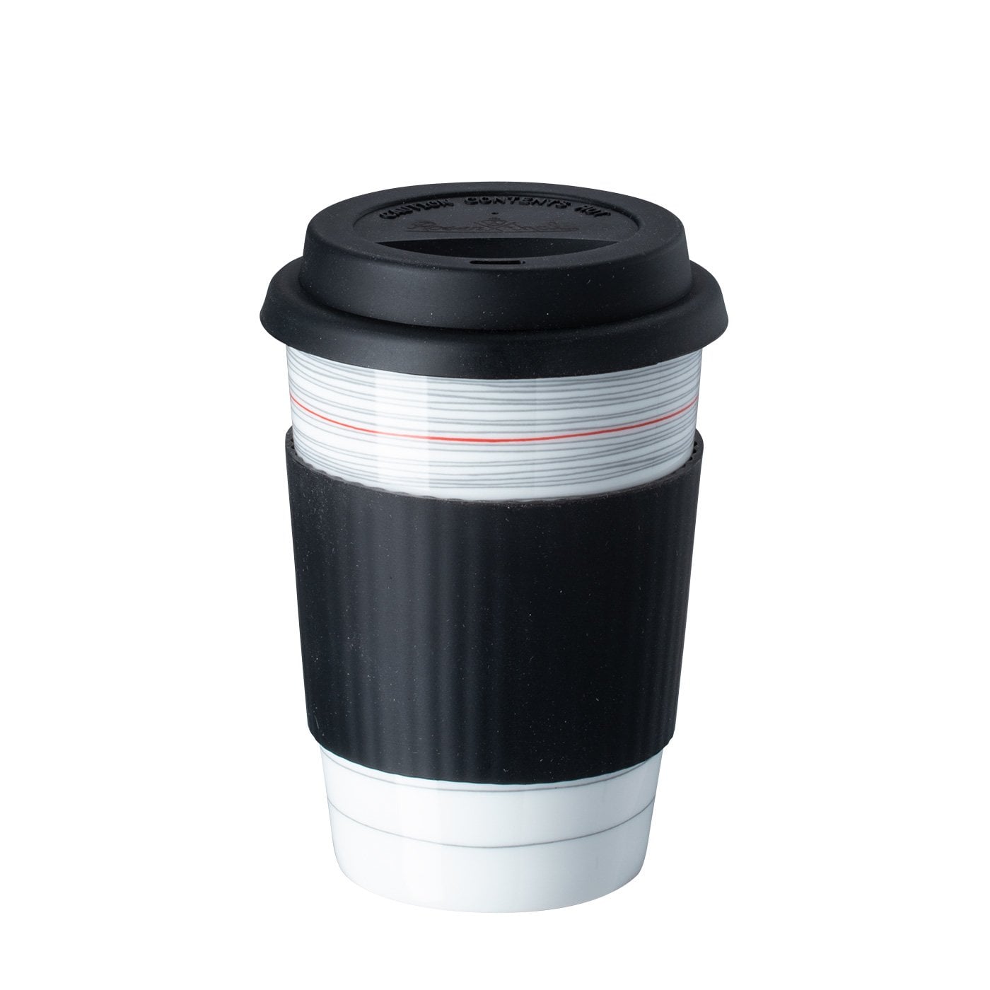 Rosenthal Кружка для кофе с крышкой 0,39 л Stripes 2.0 Bauhaus 100 | https://grandposuda.com.ua