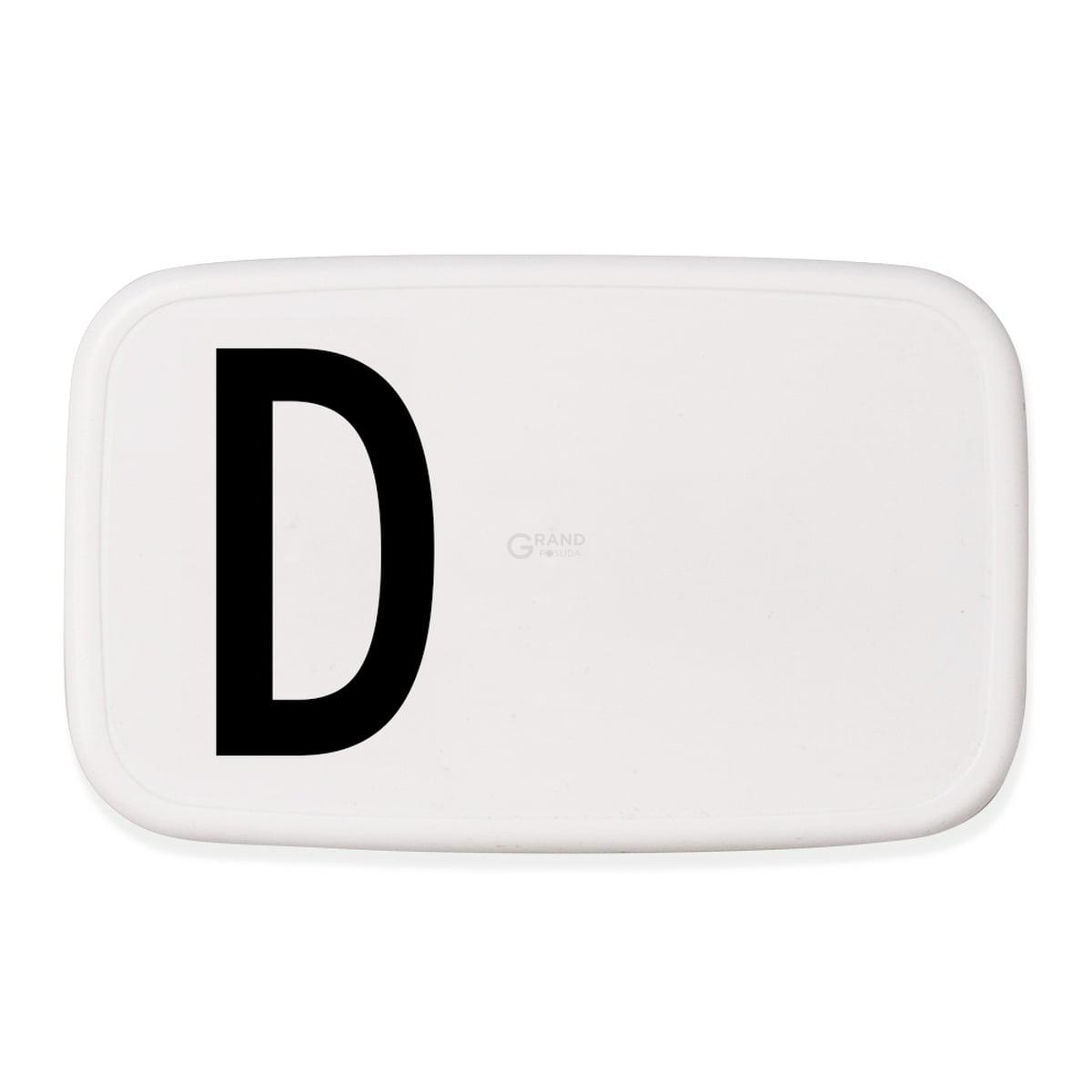 Design Letters Ланч-бокс D 6,5x11x18 см черно-белый Personal Lunch Box | https://grandposuda.com.ua