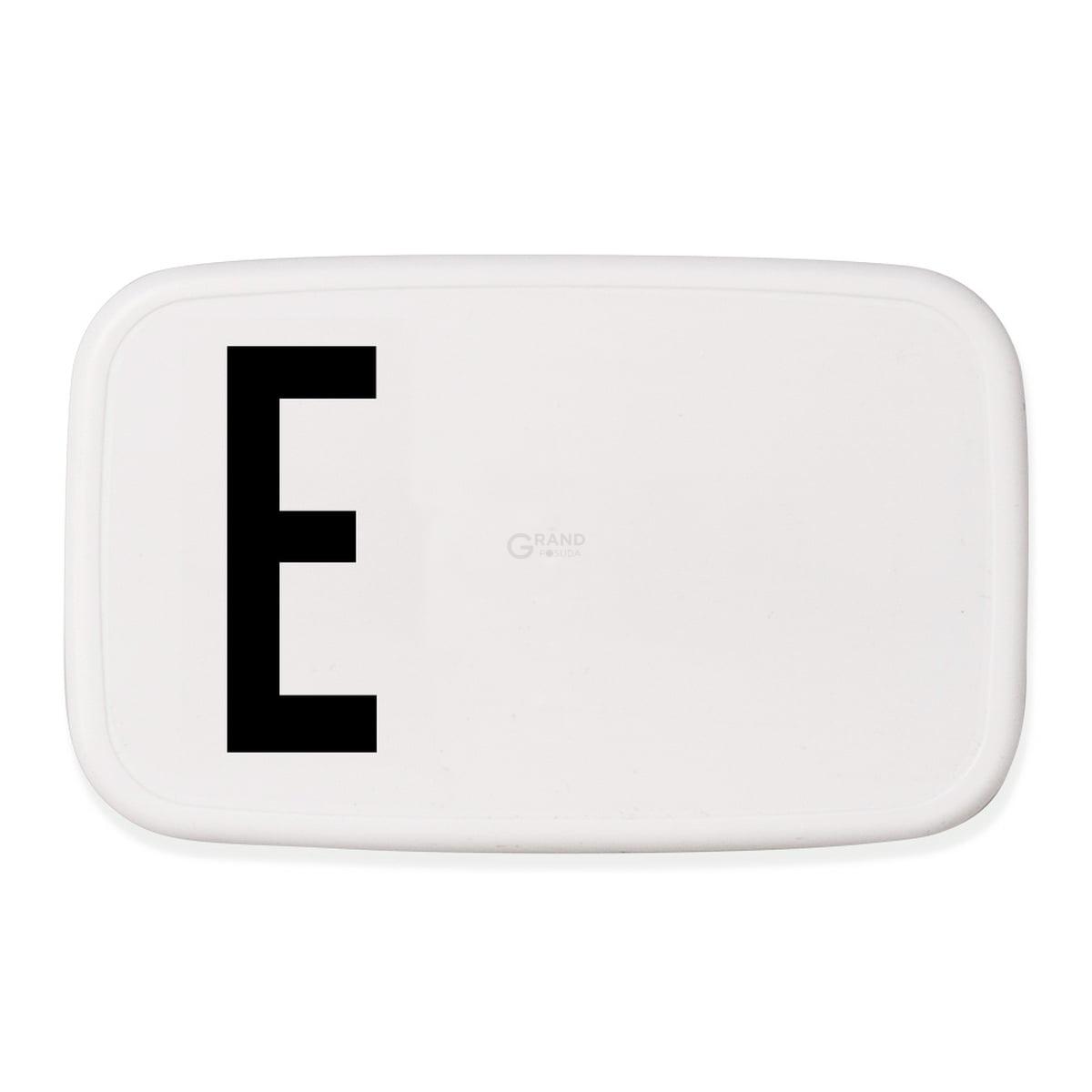 Design Letters Ланч-бокс E 6,5x11x18 см черно-белый Personal Lunch Box | https://grandposuda.com.ua