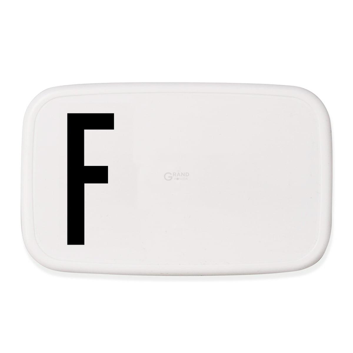 Design Letters Ланч-бокс F 6,5x11x18 см черно-белый Personal Lunch Box | https://grandposuda.com.ua
