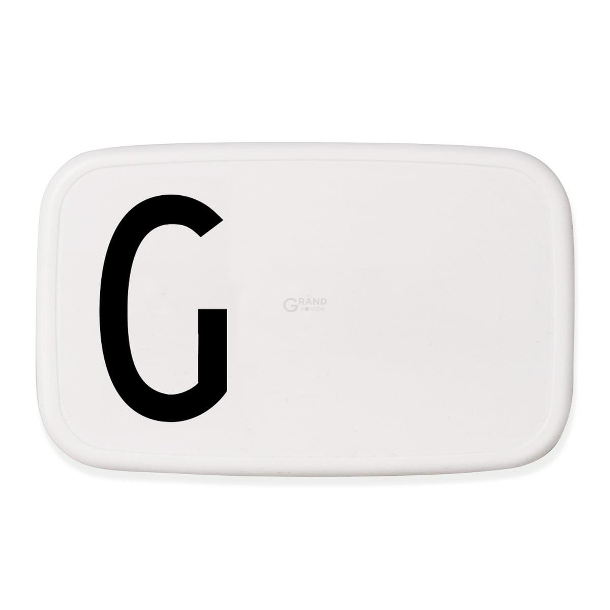 Design Letters Ланч-бокс G 6,5x11x18 см черно-белый Personal Lunch Box | https://grandposuda.com.ua