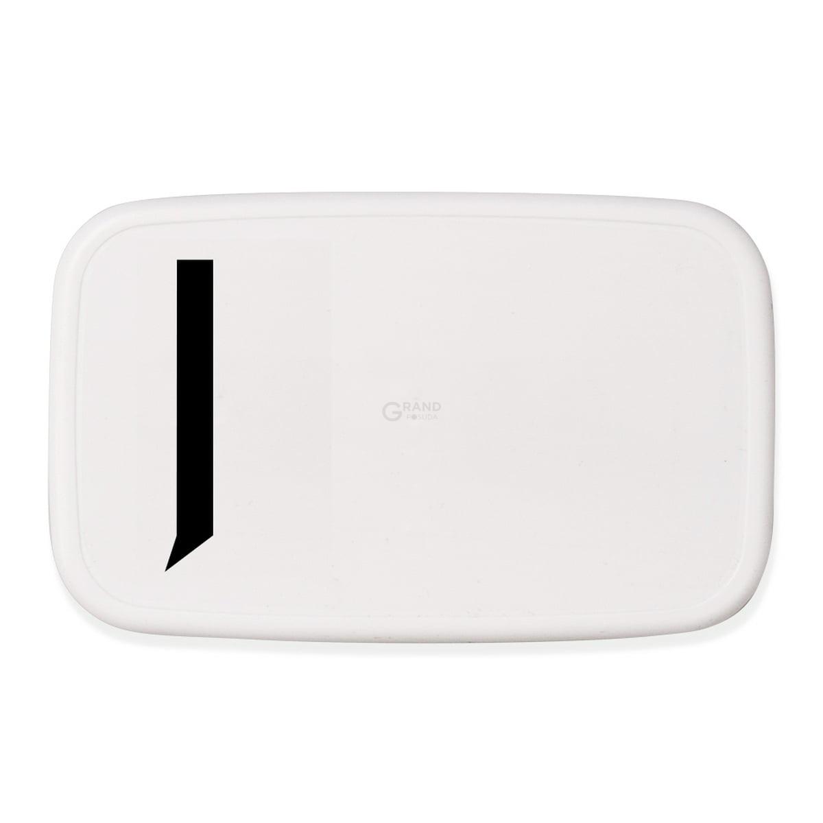 Design Letters Ланч-бокс J 6,5x11x18 см черно-белый Personal Lunch Box | https://grandposuda.com.ua