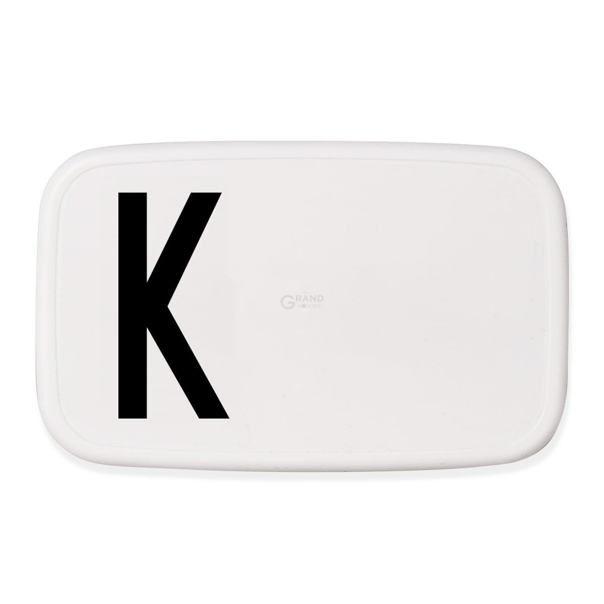 Design Letters Ланч-бокс K 6,5x11x18 см черно-белый Personal Lunch Box | https://grandposuda.com.ua