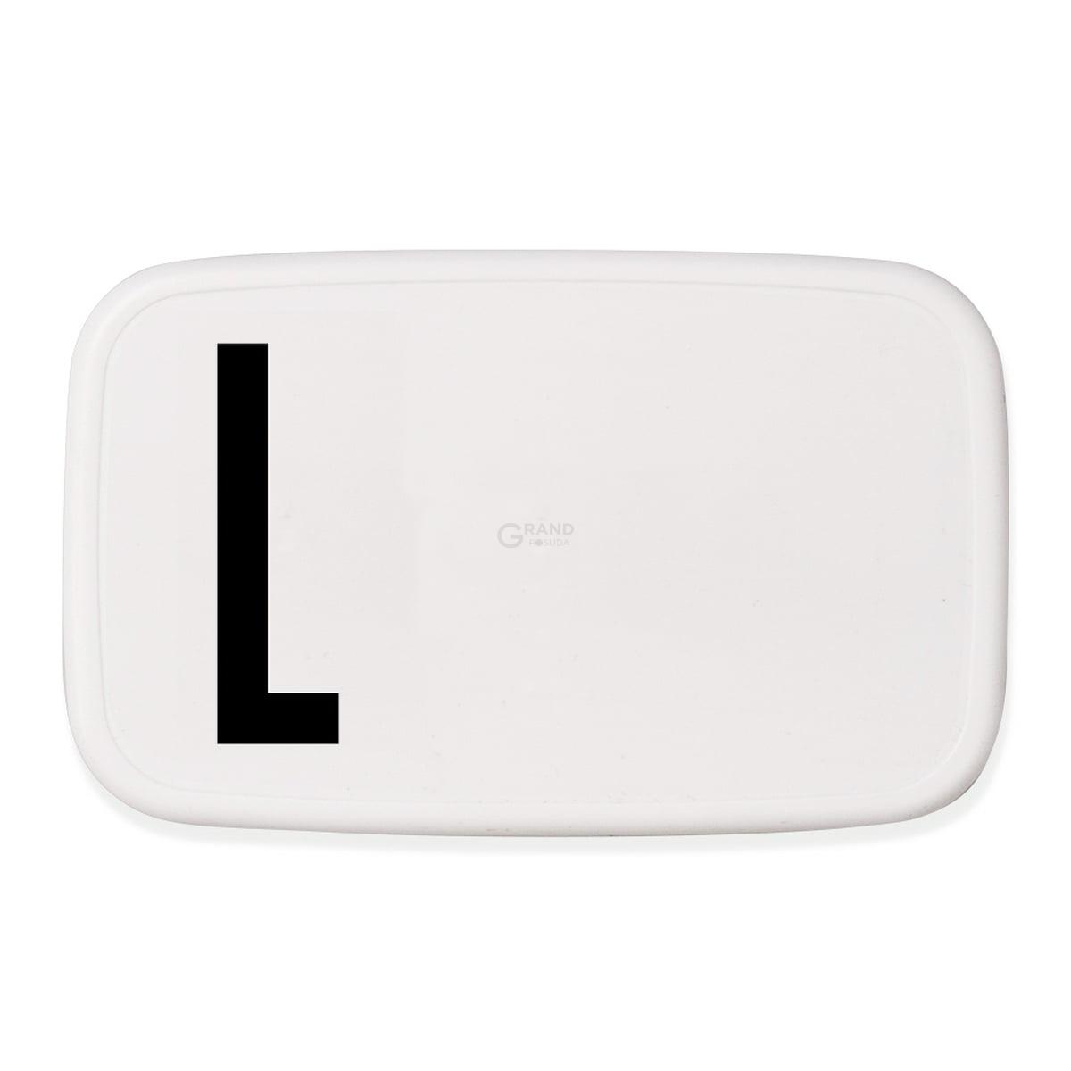 Design Letters Ланч-бокс L 6,5x11x18 см черно-белый Personal Lunch Box | https://grandposuda.com.ua