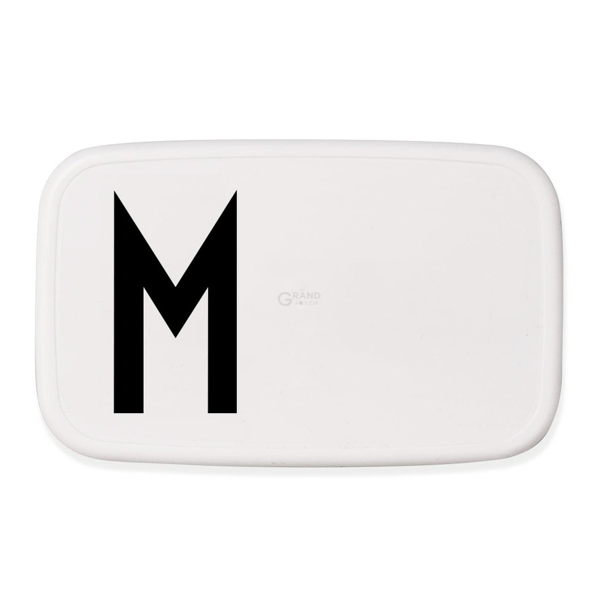 Design Letters Ланч-бокс M 6,5x11x18 см черно-белый Personal Lunch Box | https://grandposuda.com.ua
