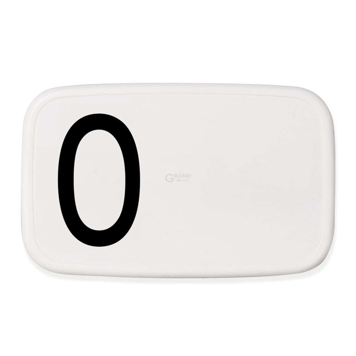 Design Letters Ланч-бокс O 6,5x11x18 см чорно-білий Personal Lunch Box | https://grandposuda.com.ua