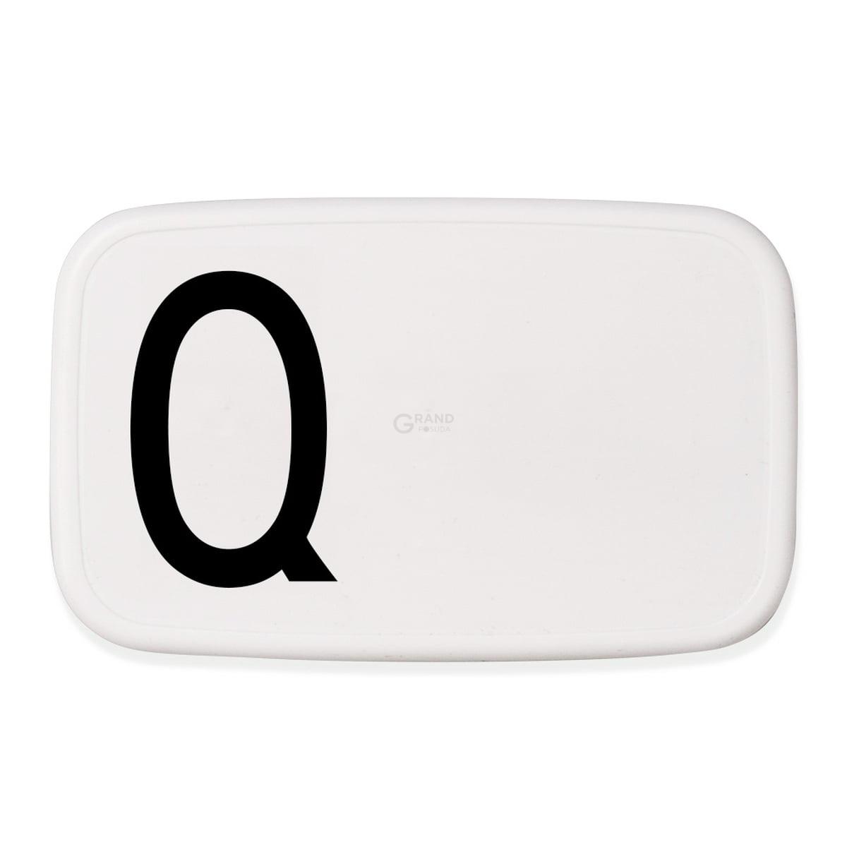 Design Letters Ланч-бокс Q 6,5x11x18 см чорно-білий Personal Lunch Box | https://grandposuda.com.ua