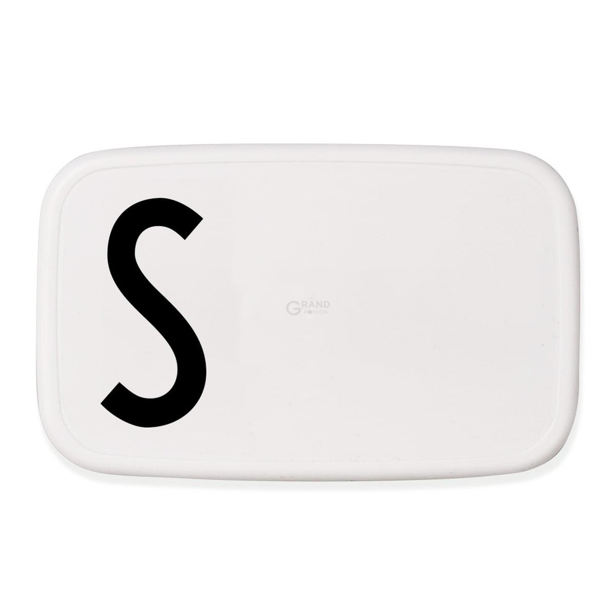 Design Letters Ланч-бокс S 6,5x11x18 см чорно-білий Personal Lunch Box | https://grandposuda.com.ua