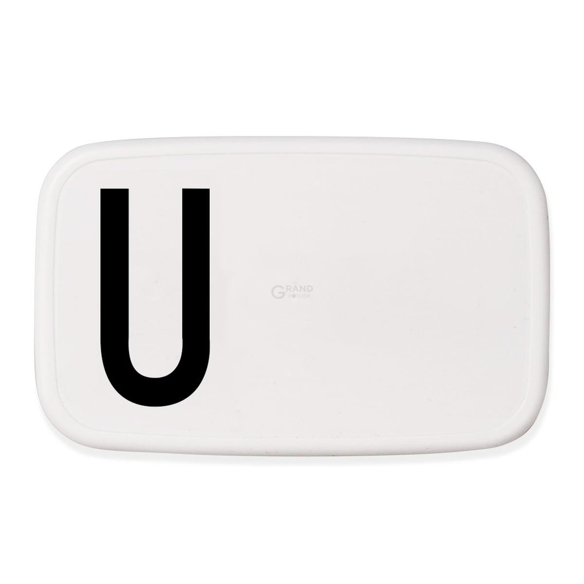 Design Letters Ланч-бокс U 6,5x11x18 см чорно-білий Personal Lunch Box | https://grandposuda.com.ua