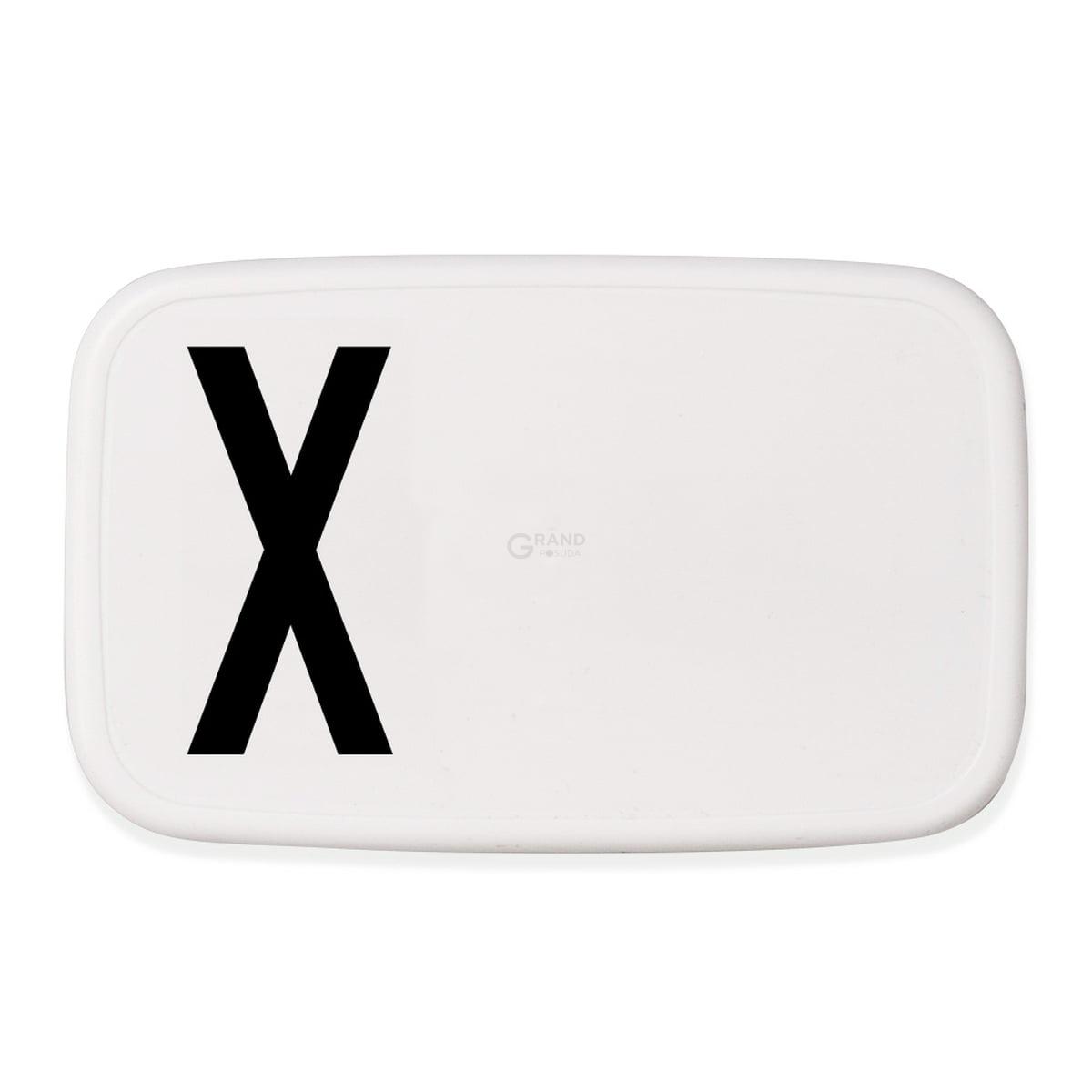 Design Letters Ланч-бокс X 6,5x11x18 см чорно-білий Personal Lunch Box | https://grandposuda.com.ua