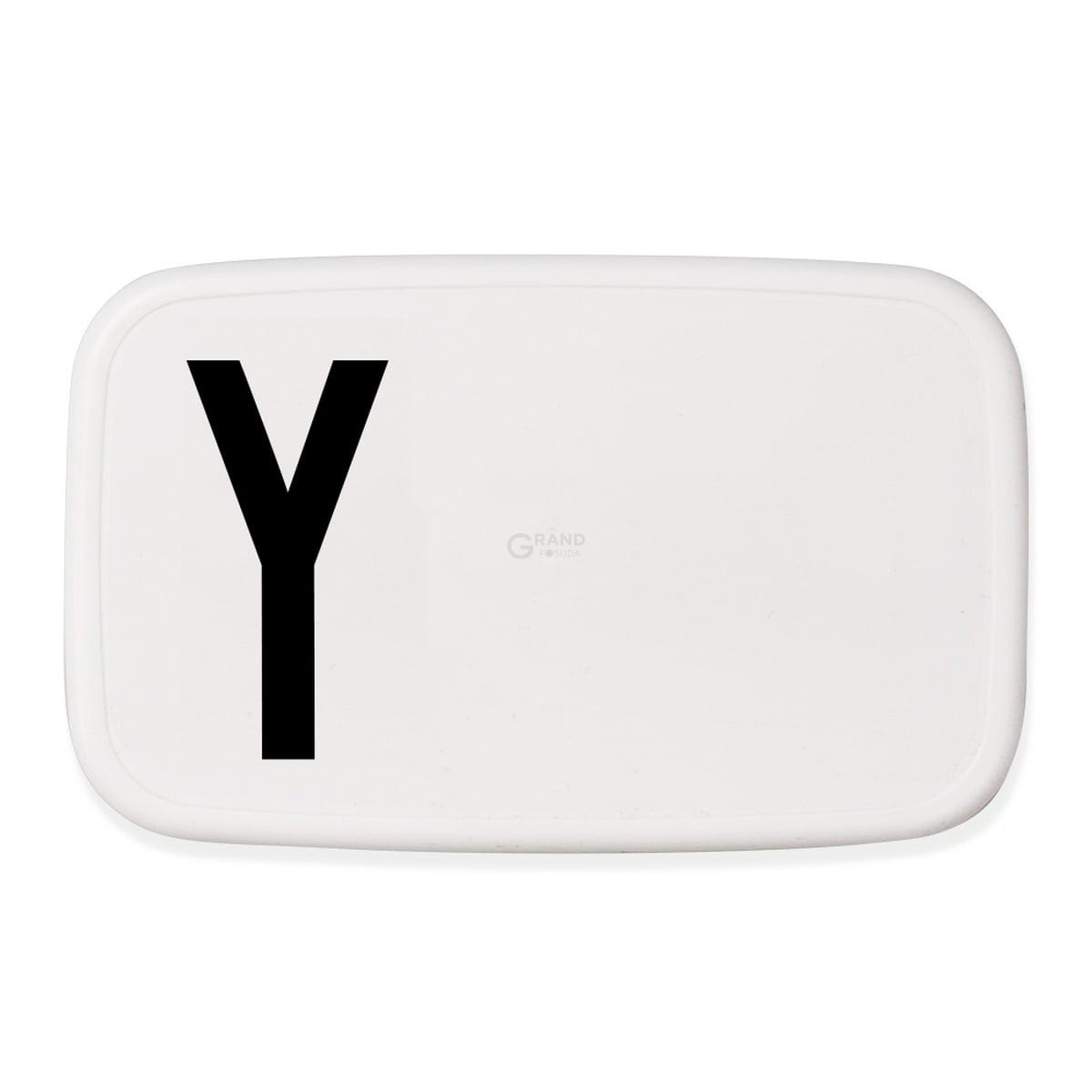 Design Letters Ланч-бокс Y 6,5x11x18 см чорно-білий Personal Lunch Box | https://grandposuda.com.ua