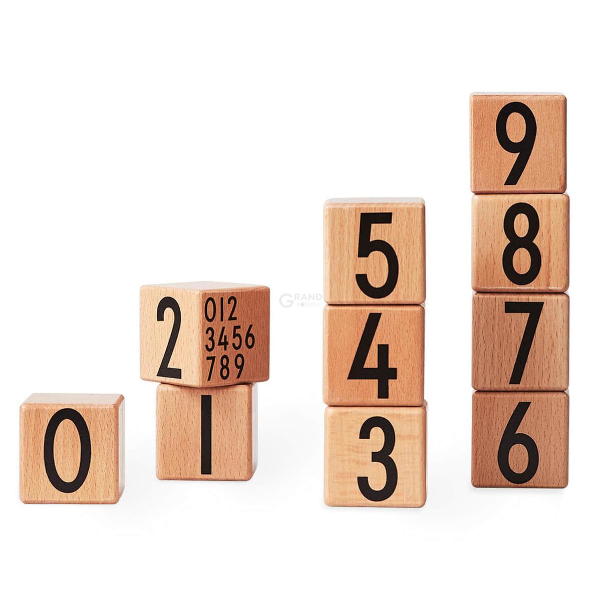 Design Letters Кубики 5x5x5 см дерево AJ Wooden Number Cubes | https://grandposuda.com.ua