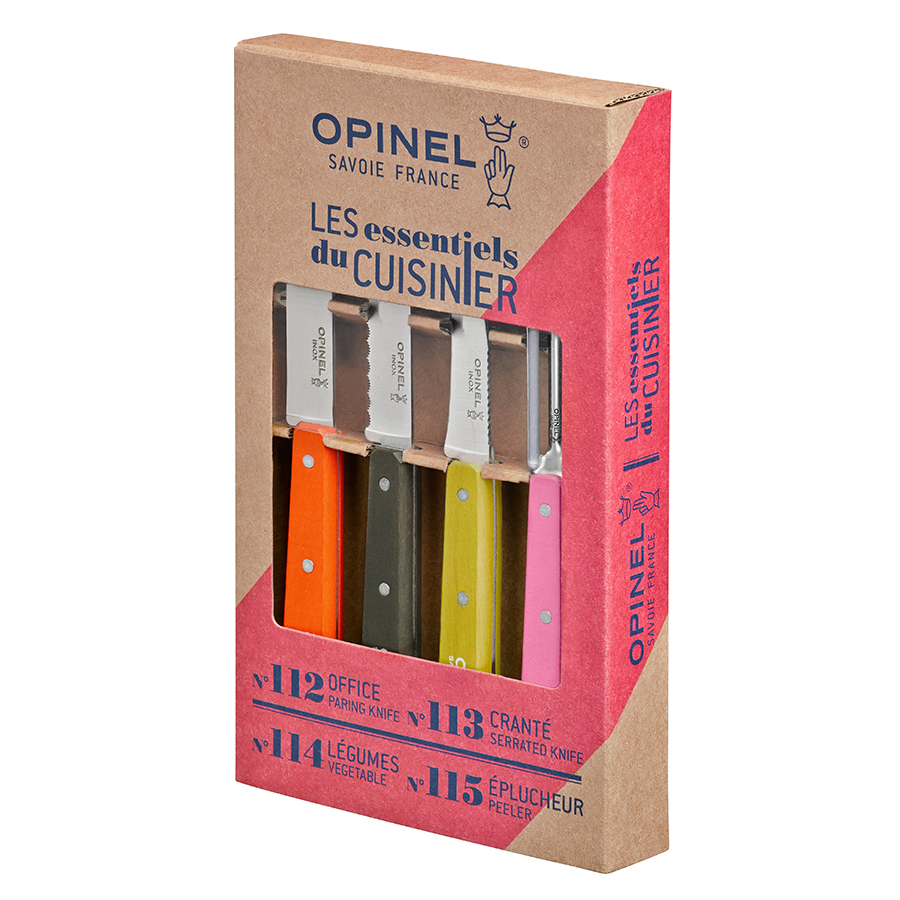 Opinel Набір з 4 кухонних ножів 21,5х2,8х13 см мульти Les Essentiels | https://grandposuda.com.ua