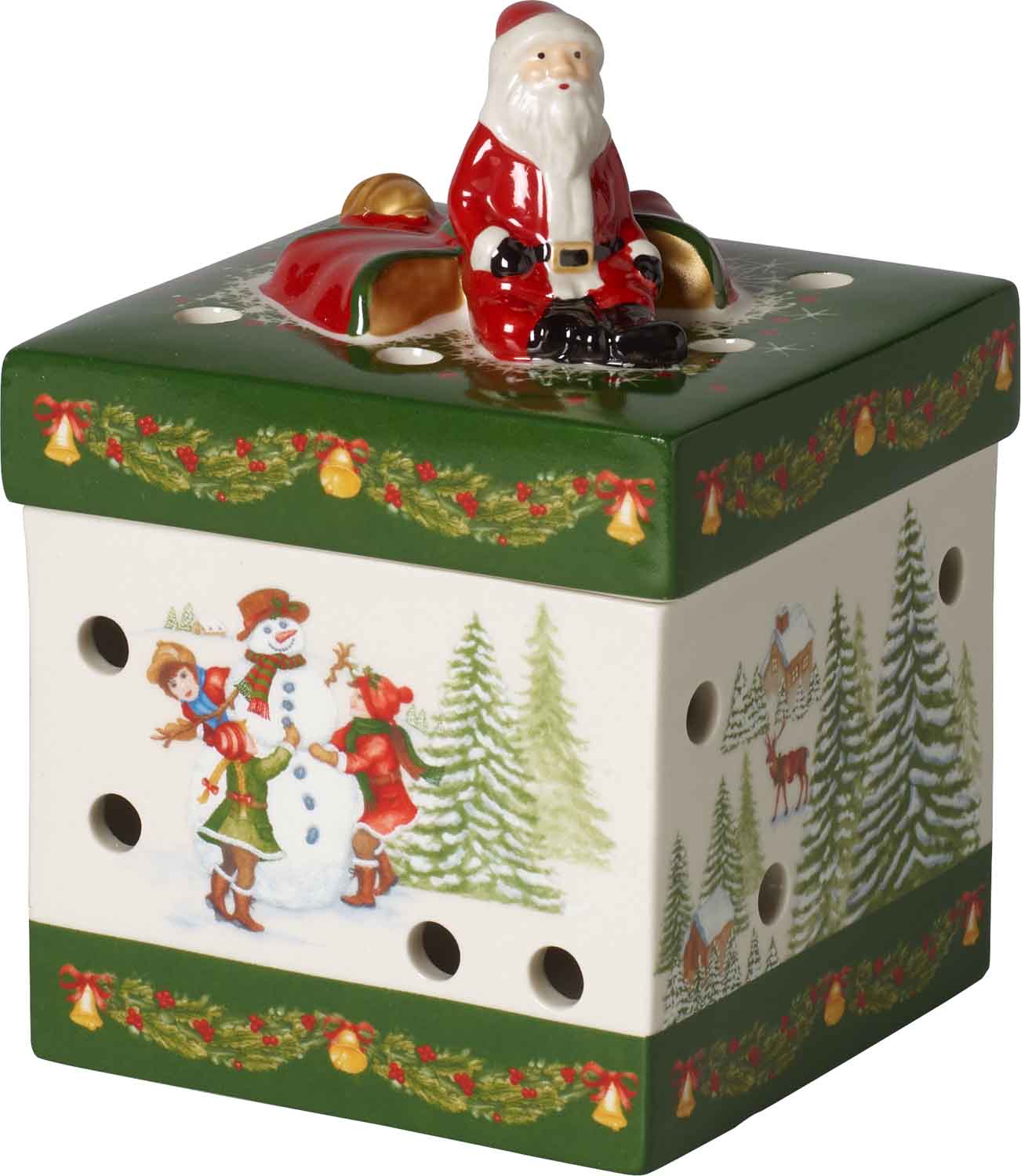 Villeroy & Boch Шкатулка новогодняя квадратная зеленая Christmas Toys | https://grandposuda.com.ua