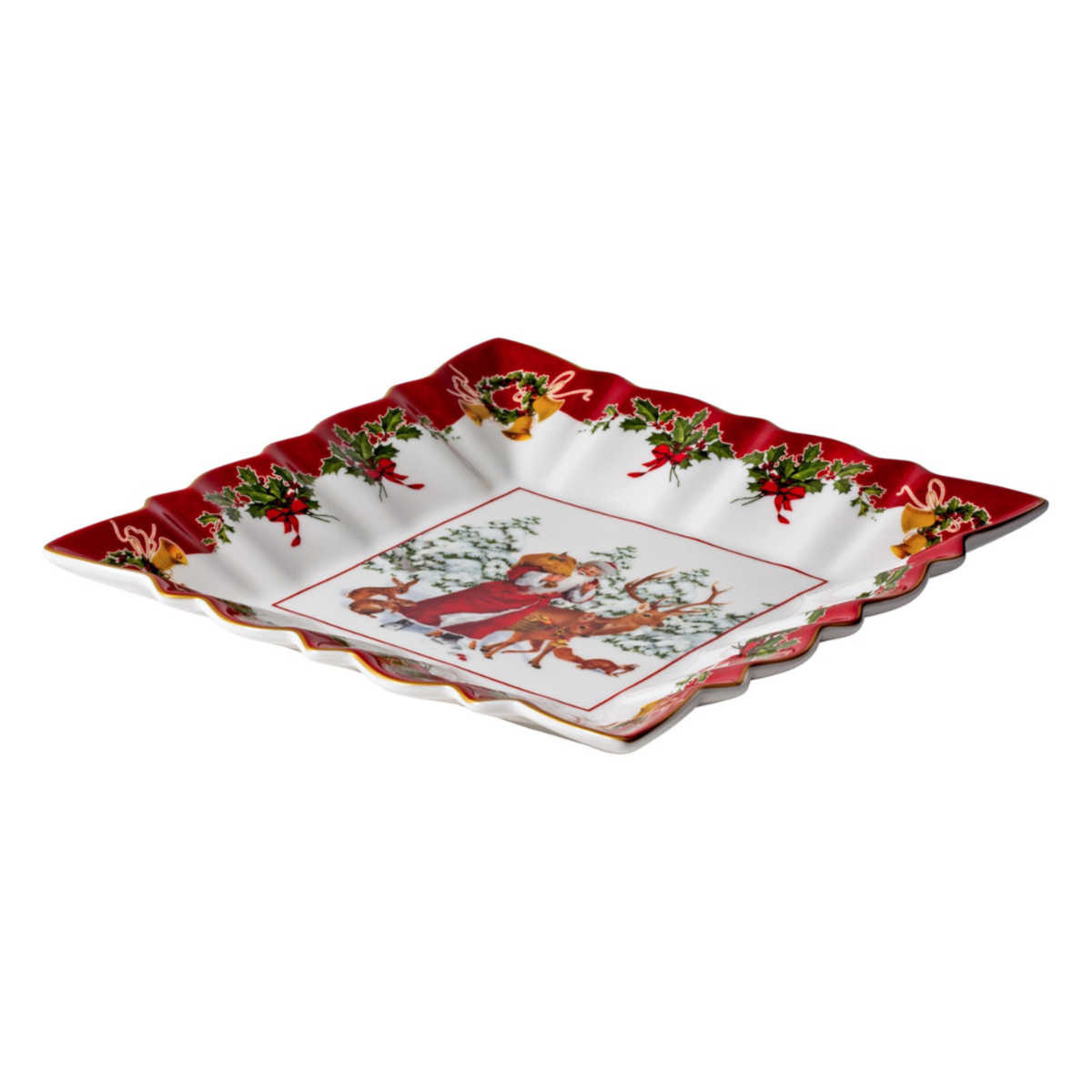 Villeroy & Boch Тарелка “Санта с лесными животными”  квадратная 23 x 3,5 см, Toy's Fantasy | https://grandposuda.com.ua