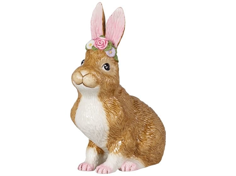 Villeroy & Boch Декорація Великодній кролик з вінком 19 см Easter Bunnies | https://grandposuda.com.ua