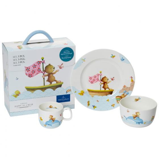 Villeroy & Boch Дитячий набір посуду 3 предмета в подарунковій упаковці Happy as a Bear | https://grandposuda.com.ua