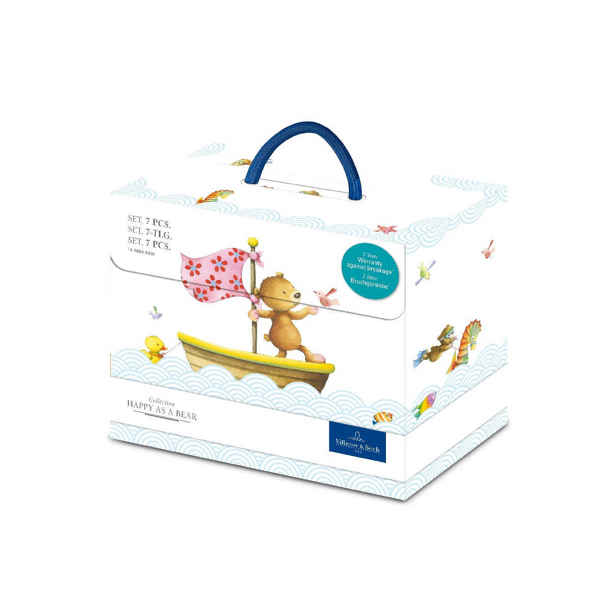 Villeroy & Boch Дитячий набір посуду 7 предметів в подарунковій упаковці Happy as a Bear | https://grandposuda.com.ua