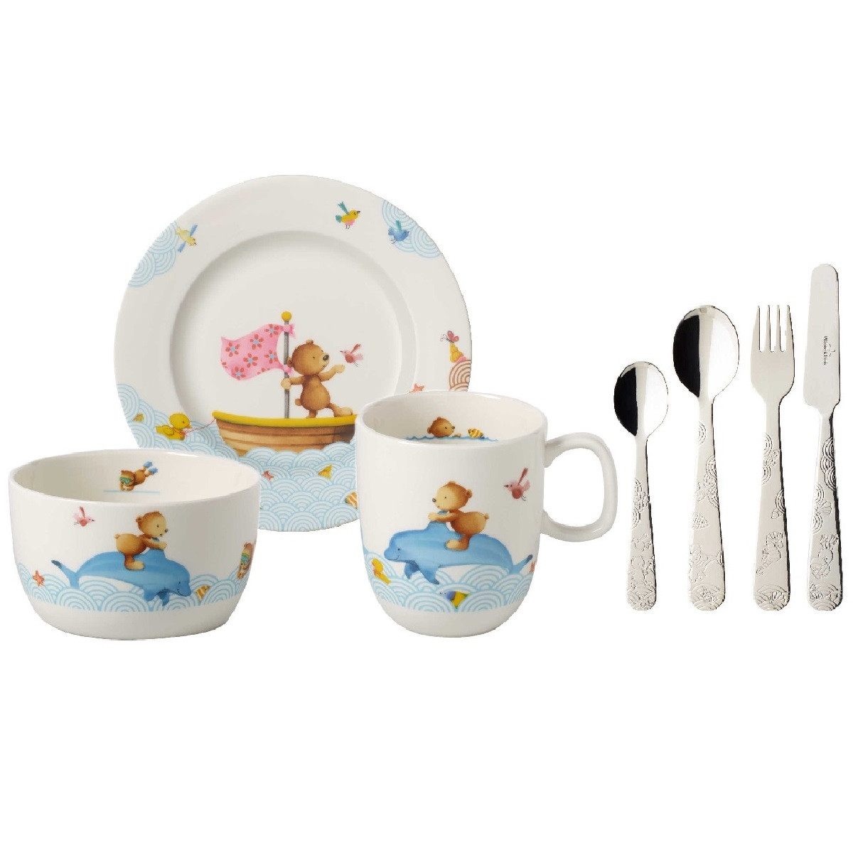 Villeroy & Boch Дитячий набір посуду 7 предметів в подарунковій упаковці Happy as a Bear | https://grandposuda.com.ua