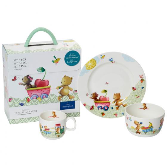 Villeroy & Boch Дитячий набір посуду 3 предмета в подарунковій упаковці Hungry as a Bear | https://grandposuda.com.ua