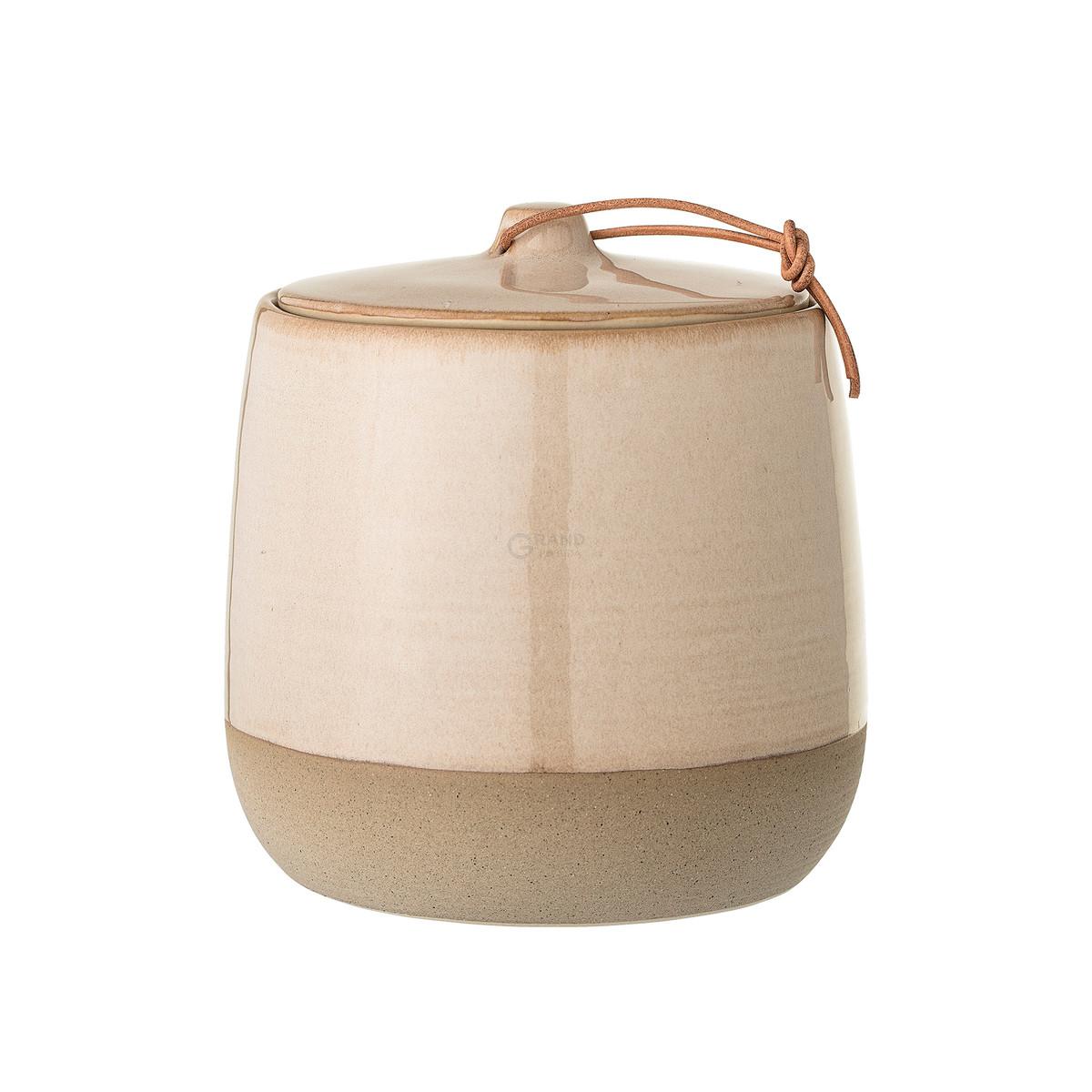 Bloomingville Посудина для зберігання їжі 14x13 см пісочний Vorratsdose Keramik | https://grandposuda.com.ua