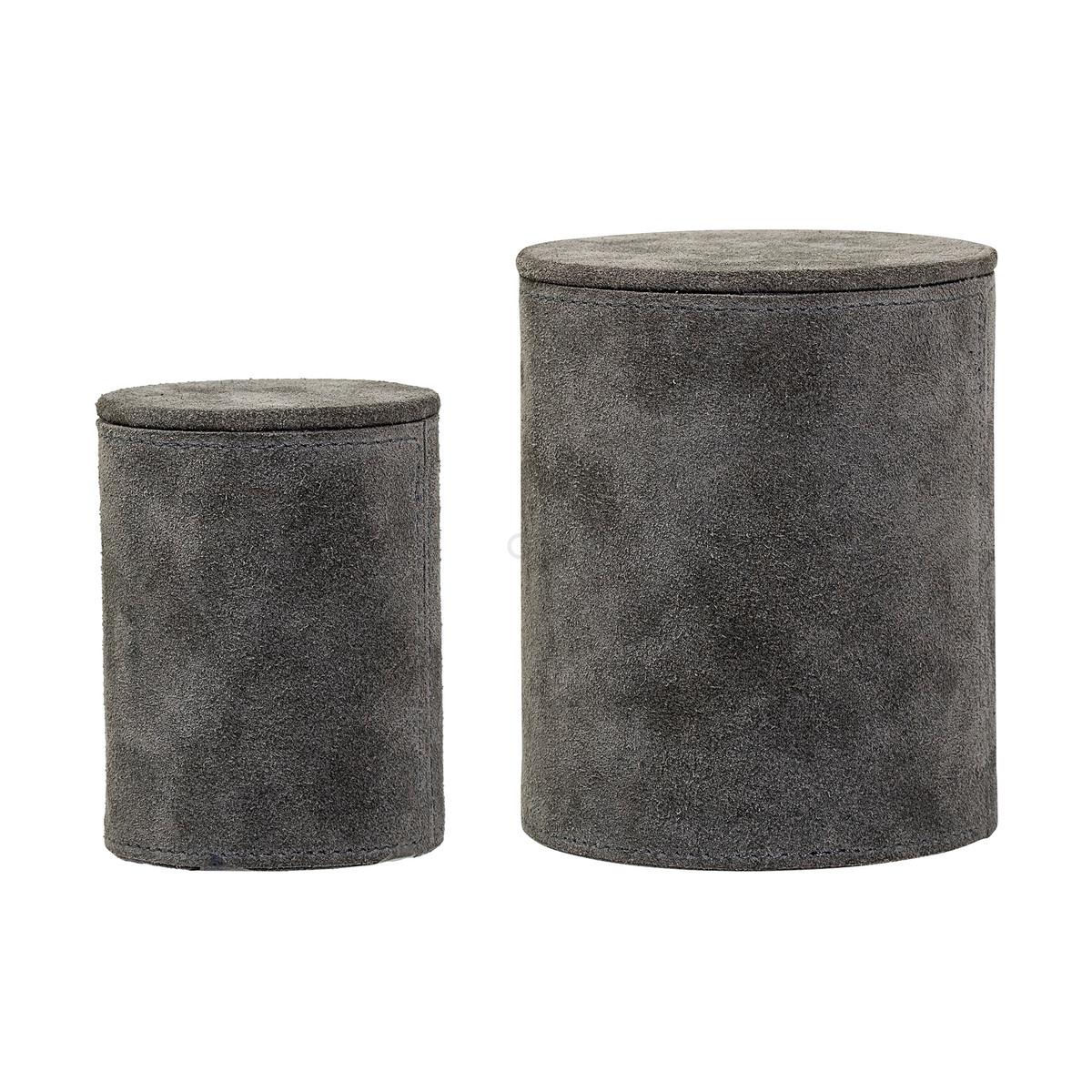 Bloomingville Подставка 13x11 см серая Wildleder Aufbewahrungsboxen | https://grandposuda.com.ua