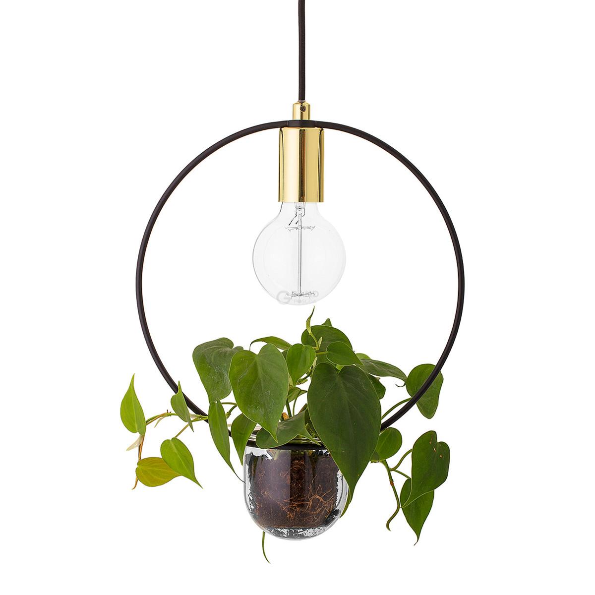 Bloomingville Подвесной светильник-горшок для цветов 34x10 см BlumentopfPendelleuchte | https://grandposuda.com.ua