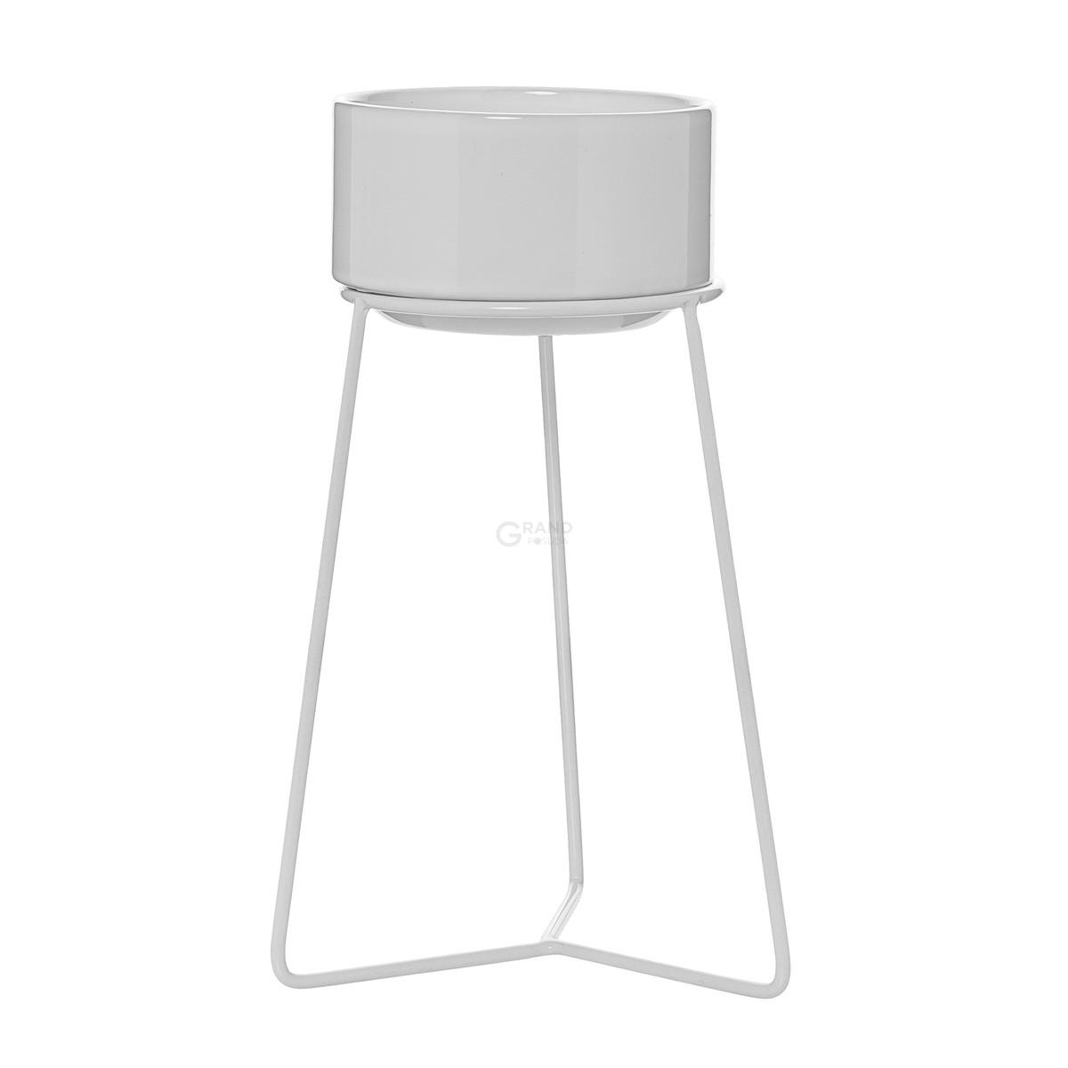 Bloomingville Подставка для цветов 8x13,5 см белая Pflanzgefaesder | https://grandposuda.com.ua