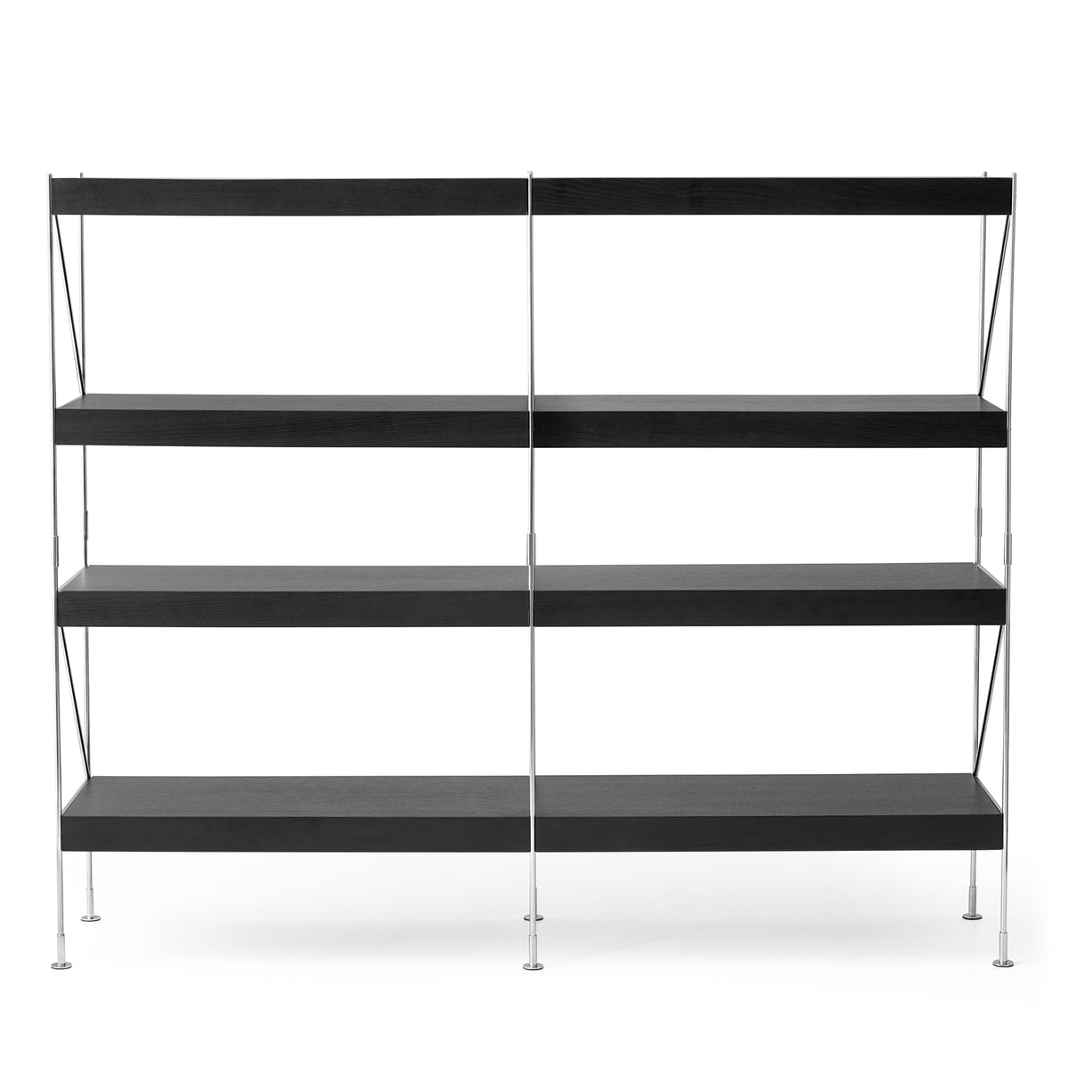 Модульная стеллажная система 75x40x183,6 см хром/черная Zet Storing Menu | https://grandposuda.com.ua