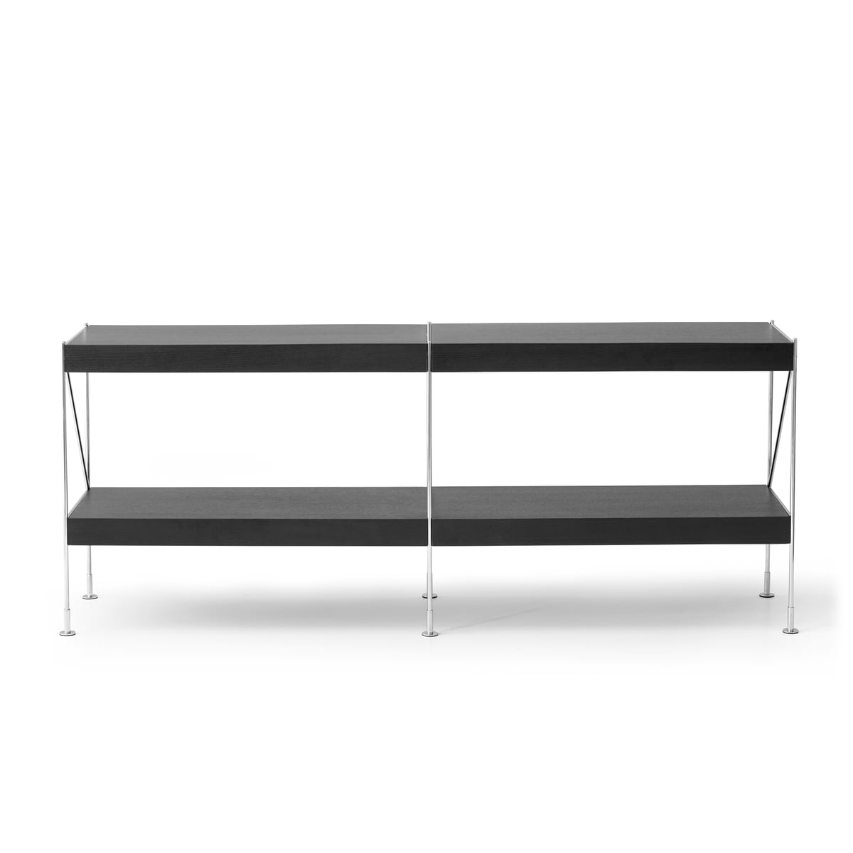 Модульная стеллажная система 75x40x183,6 см хром/черная Zet Storing Menu | https://grandposuda.com.ua