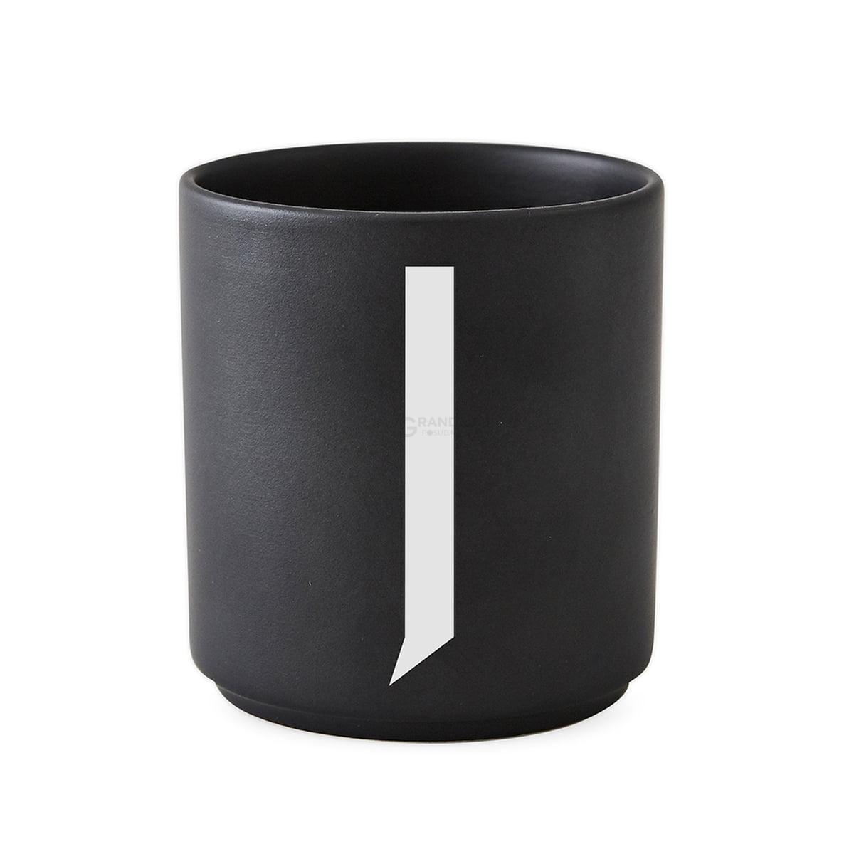 Design Letters Чашка J 325 мл черная AJ Porzellan Becher | https://grandposuda.com.ua