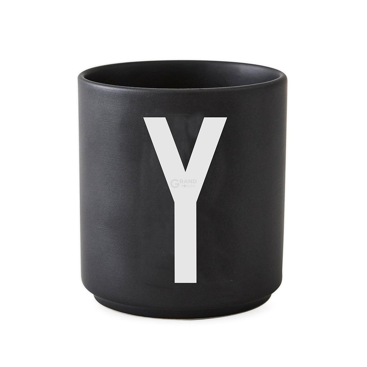 Design Letters Чашка Y 325 мл черная AJ Porzellan Becher | https://grandposuda.com.ua