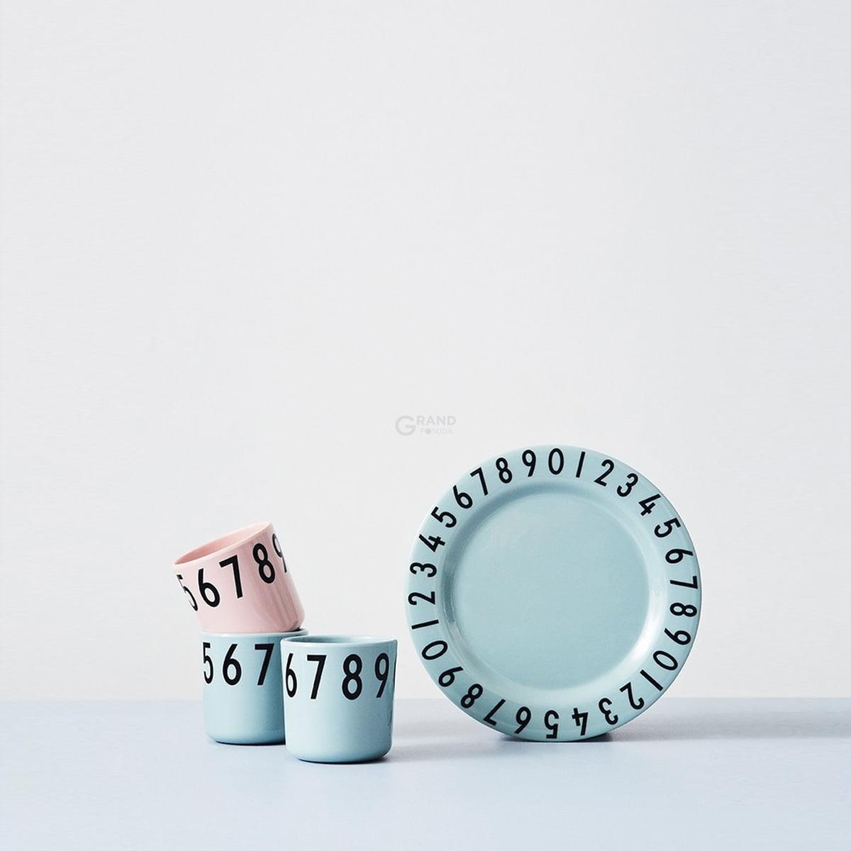 Design Letters Дитячий набір зелений Melamingeschirr-Set The Numbers | https://grandposuda.com.ua
