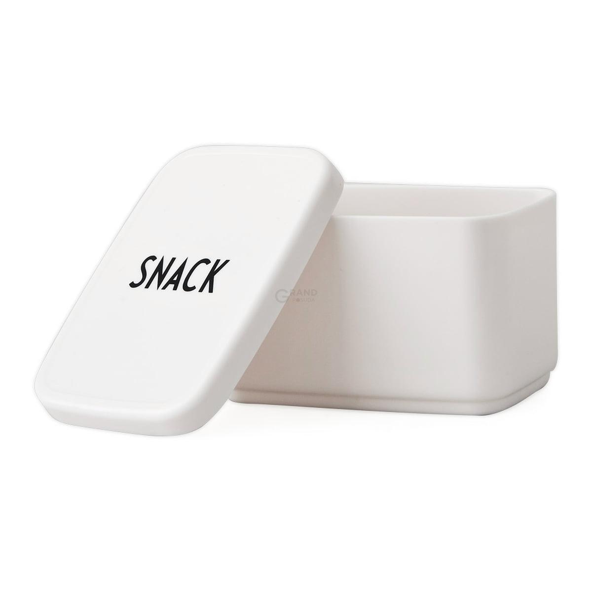Design Letters Ланч-бокс 5,5x9,2x6,8 см чорно-білий Snack Box | https://grandposuda.com.ua