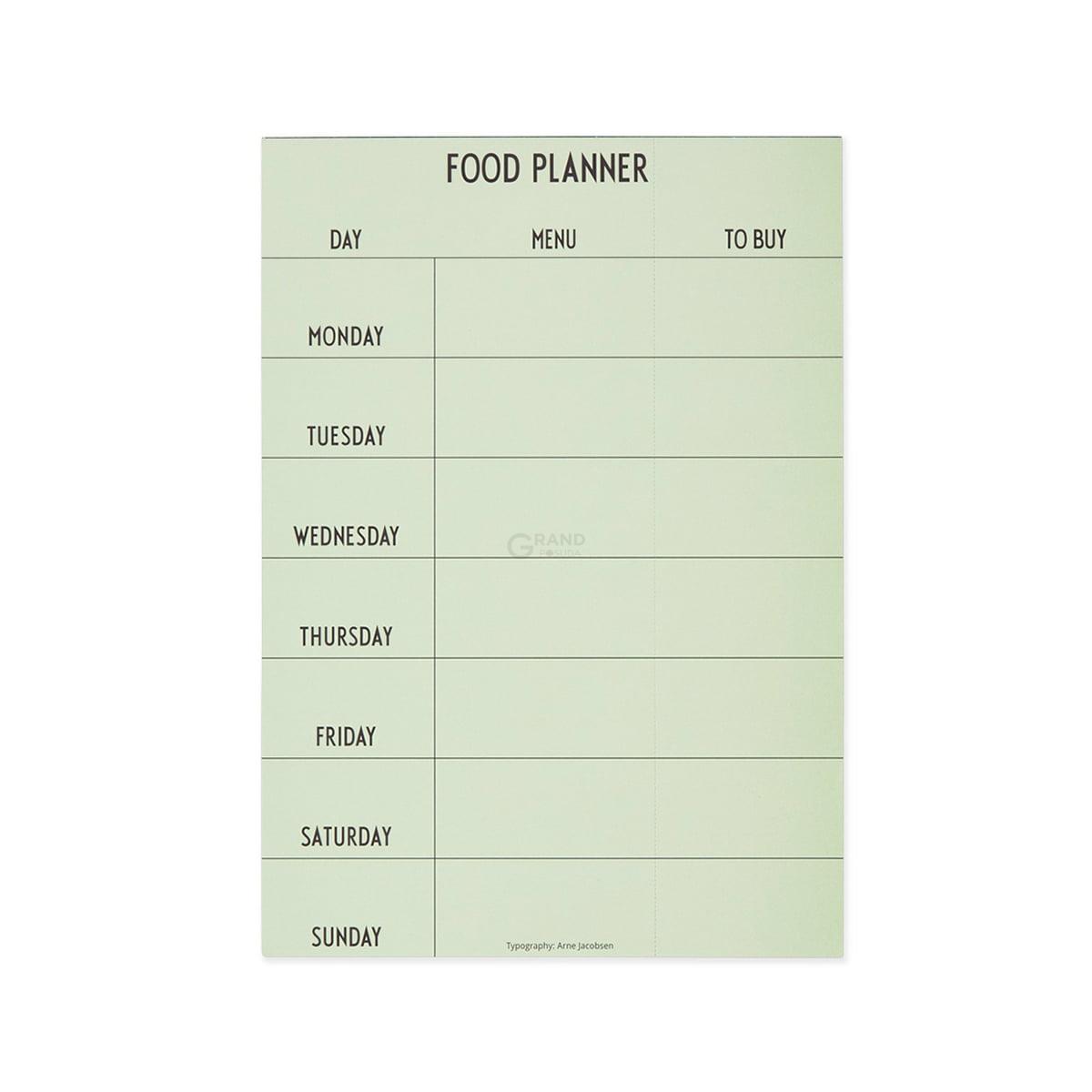 Design Letters Календар 29,7x21 см м’ятно-зелений Wochenplaner Essen | https://grandposuda.com.ua